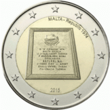 2 EURO 2015 Republiek mmt KNM UNC Malta